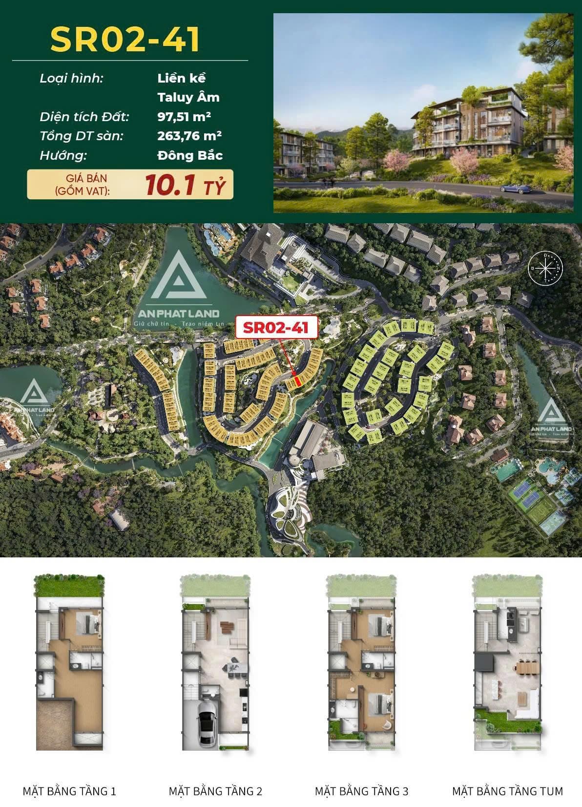 Độc quyền căn biệt thự liền kề SR02-41 phân khu Spring Residences| Thanh Xuân Valley –  Giá chỉ 10,1 tỷ đồng