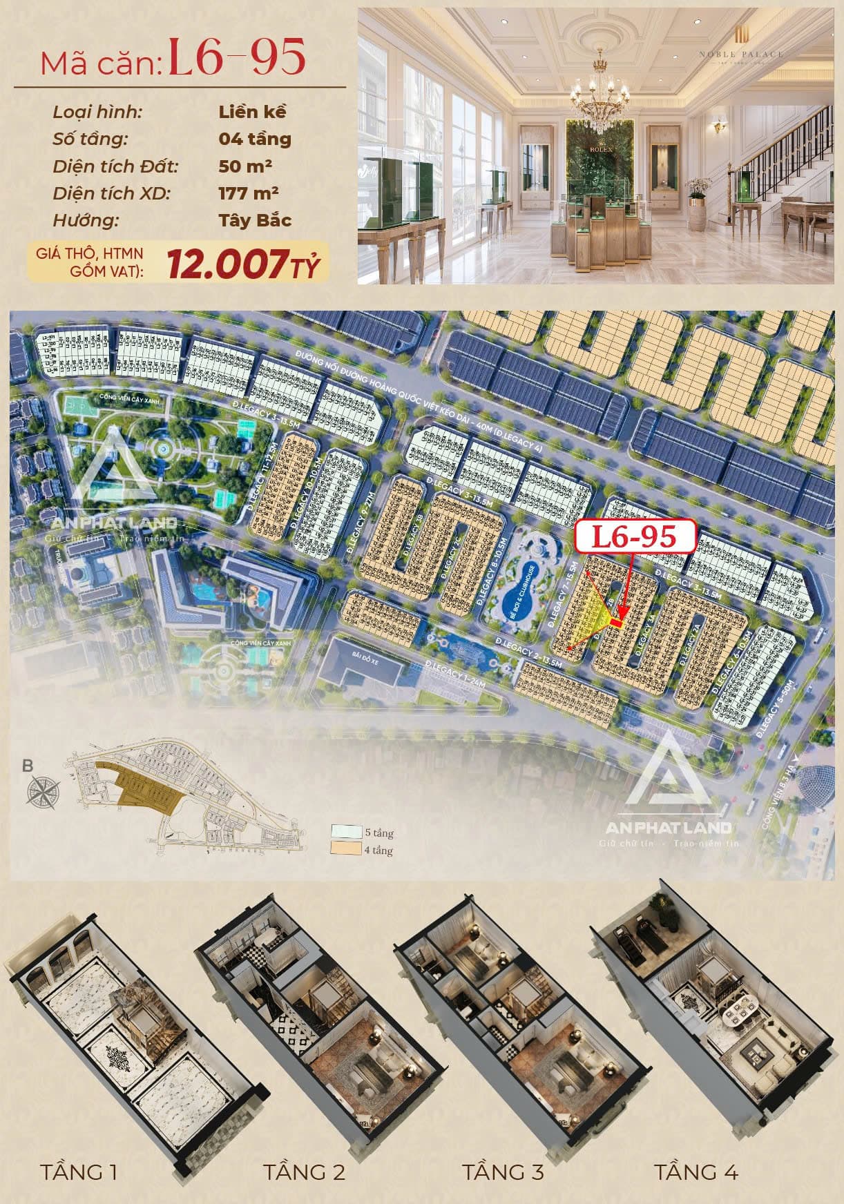 LIỀN KỀ 4 TẦNG | PHÂN KHU LEGACY – NOBLE PALACE TÂY THĂNG LONG