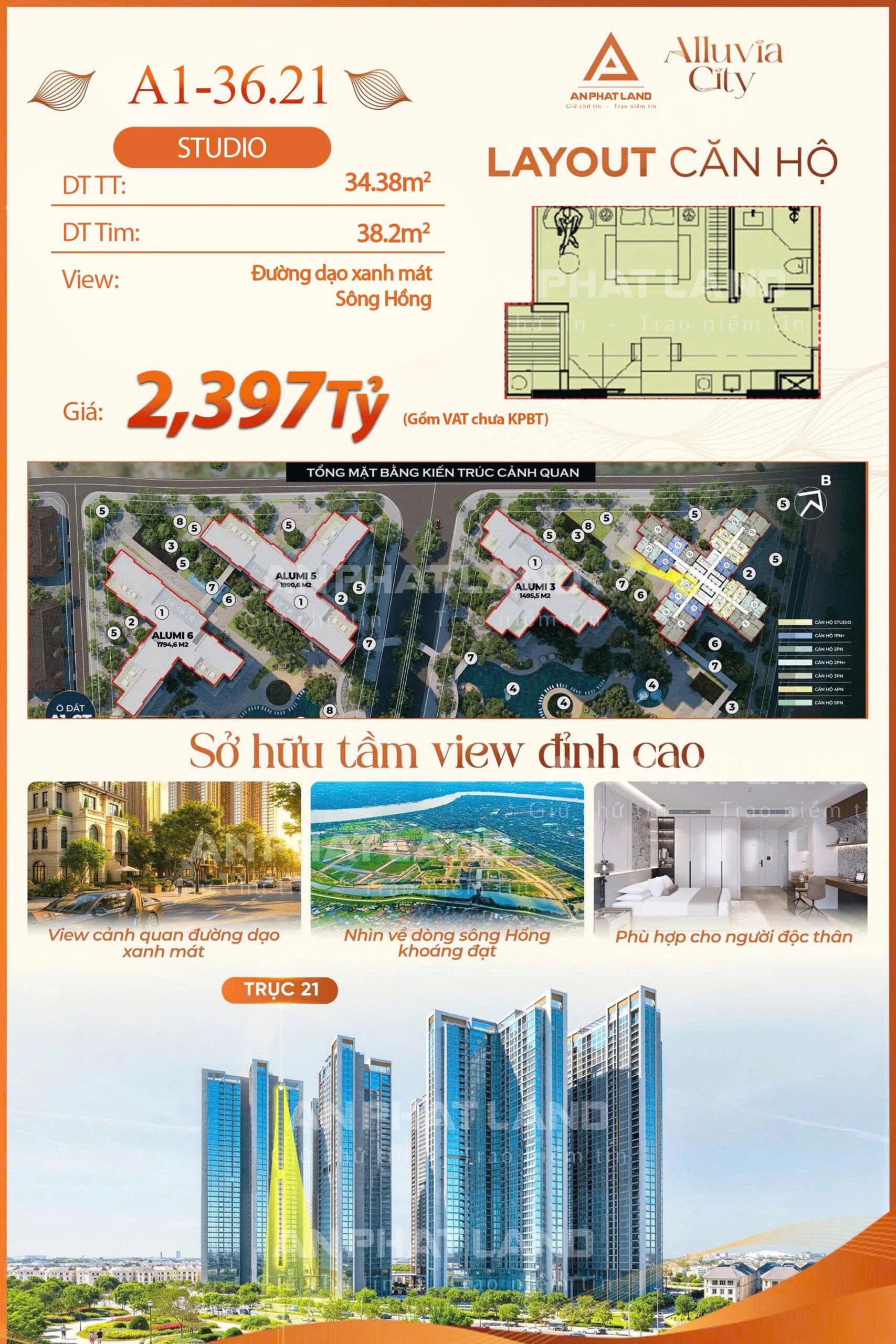 BÁN CĂN HỘ STUDIO RESORT KHOÁNG NÓNG BÊN SÔNG HỒNG| ALUMI PREMIUM