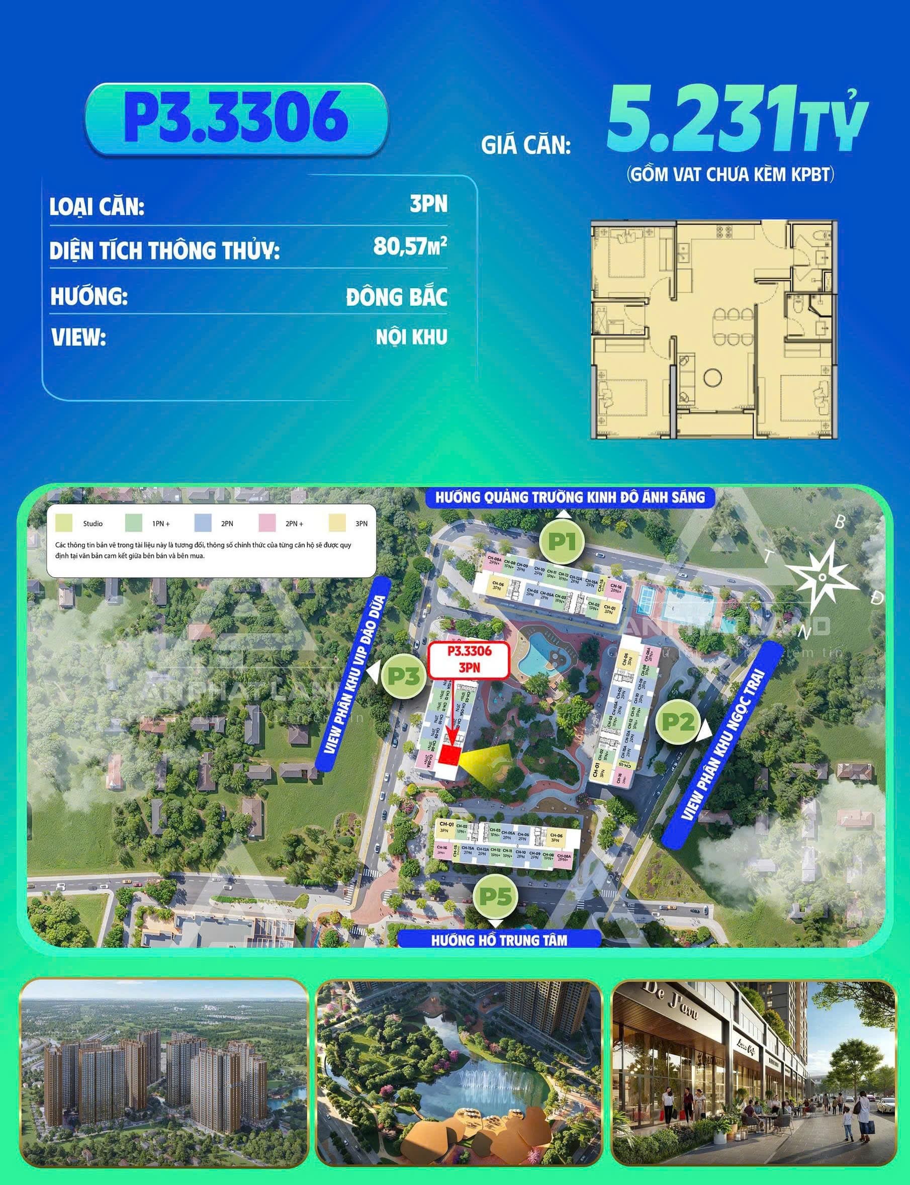 CƠ HỘI SỞ HỮU CĂN HỘ TẦNG CAO 3PN ĐẲNG CẤP AN CƯ PHÍA ĐÔNG HÀ NỘI