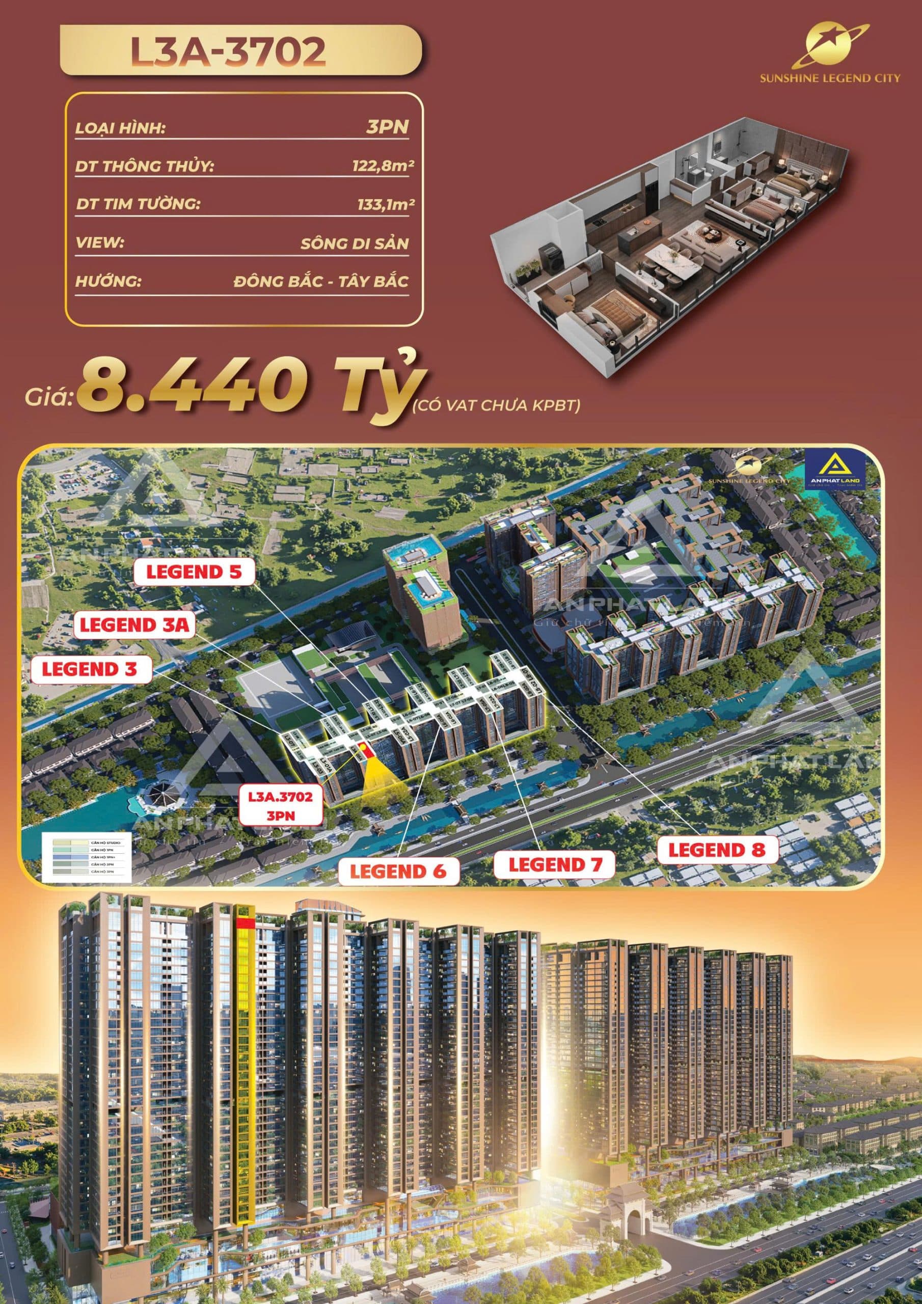 ĐỘC QUYỀN CĂN GÓC 3PN TẦNG CAO VIEW SÔNG CỰC ĐẮT KHU ĐÔNG THỦ ĐÔ