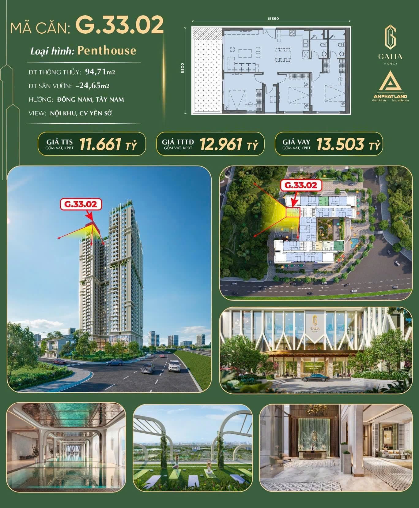 PENTHOUSE G.33.02 – CĂN GÓC DUY NHẤT TẠI GALIA HANOI