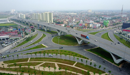 Cầu vượt nút giao Long Biên, nối cầu Đông Trù với quốc lộ 5.