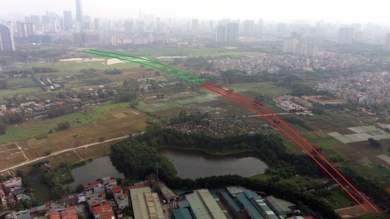 Đường Lê Quang Đạo kéo dài bắt đầu từ nút giao Lê Quang Đạo - Đại lộ Thăng Long (màu xanh). Trên địa bàn phường Đại Mỗ, tuyến đường này bắt đầu từ đoạn sông Nhuệ (màu đỏ).