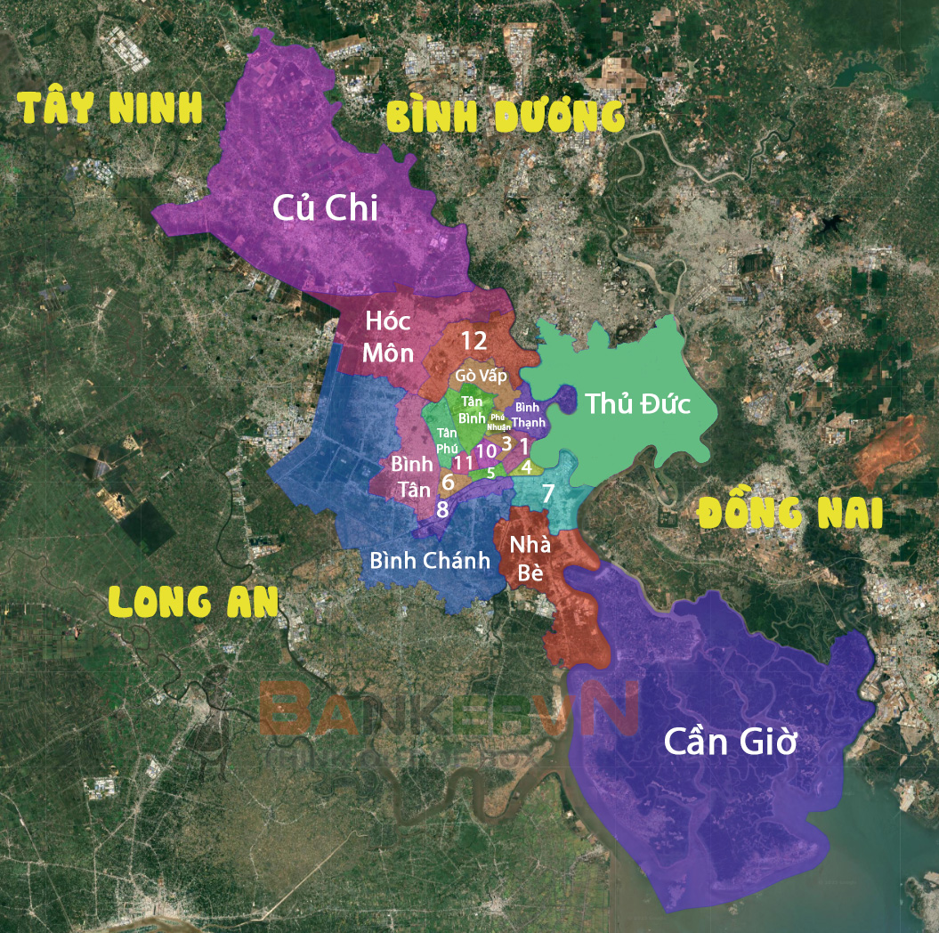Vị trí Thành phố Thủ Đức trên bản đồ TP.HCM