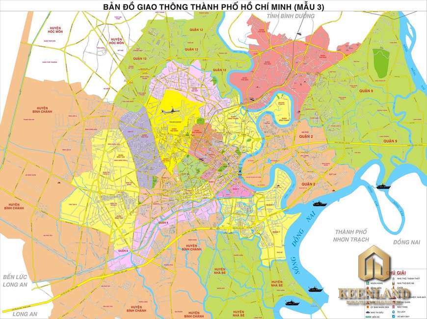 Bản đồ các huyện ngoại thành TP.HCM
