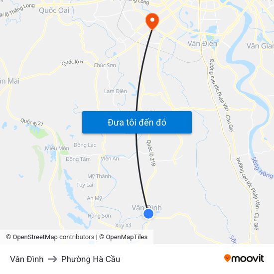 Bản đồ giao thông khu vực Vân Đình