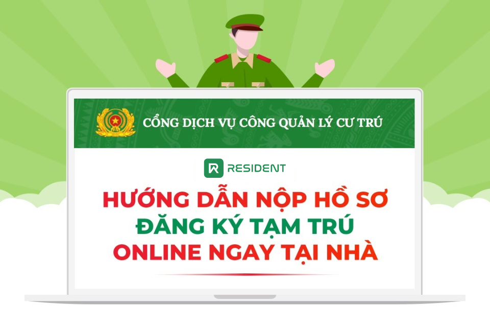Giao diện đăng ký tạm trú online