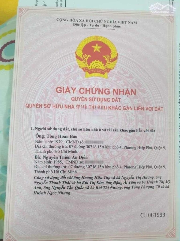 Thủ tục đứng tên sổ đỏ đồng sở hữu