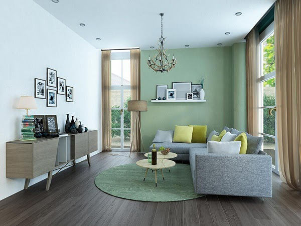 Nội thất chung cư cho người mệnh Mộc với màu xanh dương